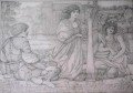 Chant dAmour Zeichnung Präraffaeliten Sir Edward Burne Jones